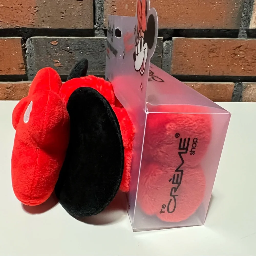 THE CREME SHOP Disney Minnie Mouse 3D Teddy Plush Spa Headband Polka Dot Red Bow